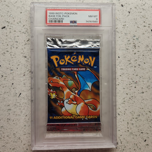 1999 Pokemon base pack Charizard PSA 8