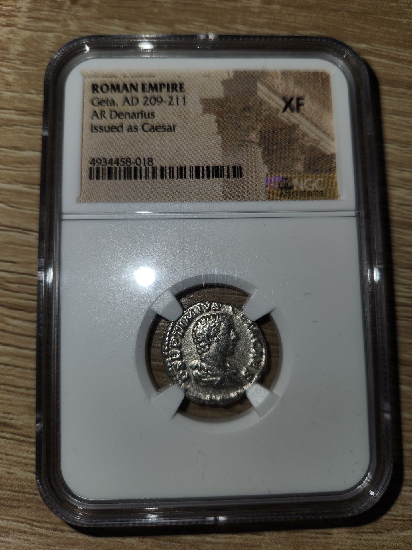 ROMAN EMPIRE COIN AD 209-211 AR DENARIUS