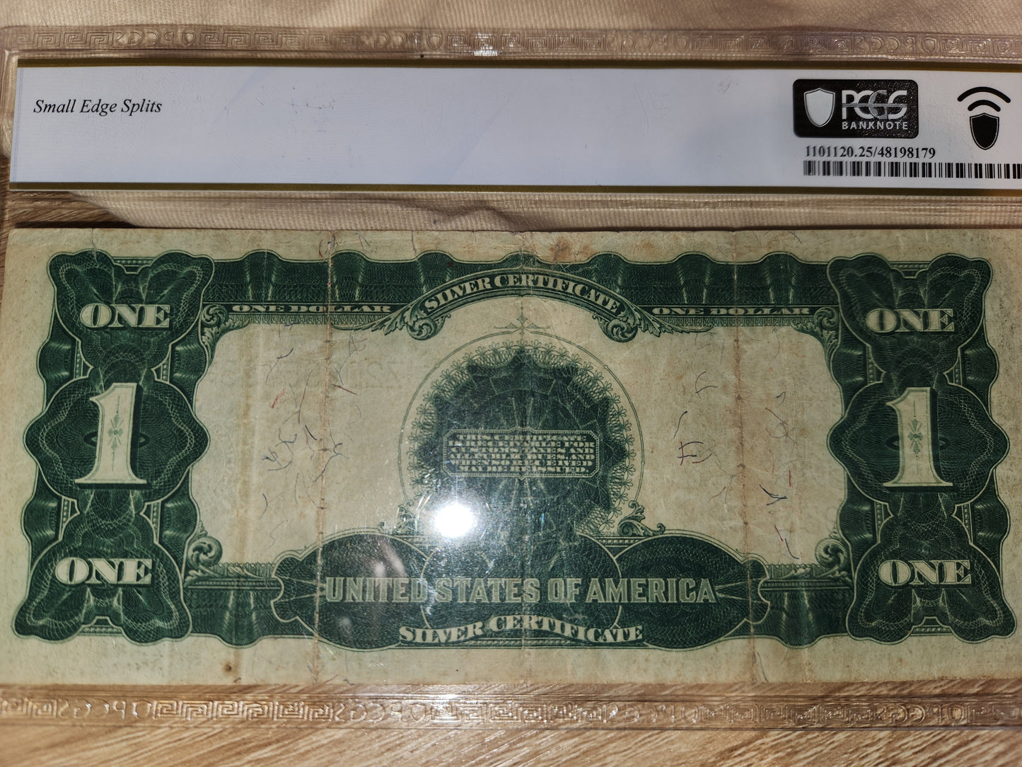 1899 Silver Certificate VF 25 and 1917 $1 note VG 10